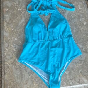 Cupshe Blue Halter One-Piece Swimsuit